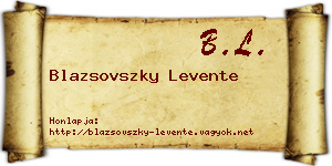 Blazsovszky Levente névjegykártya